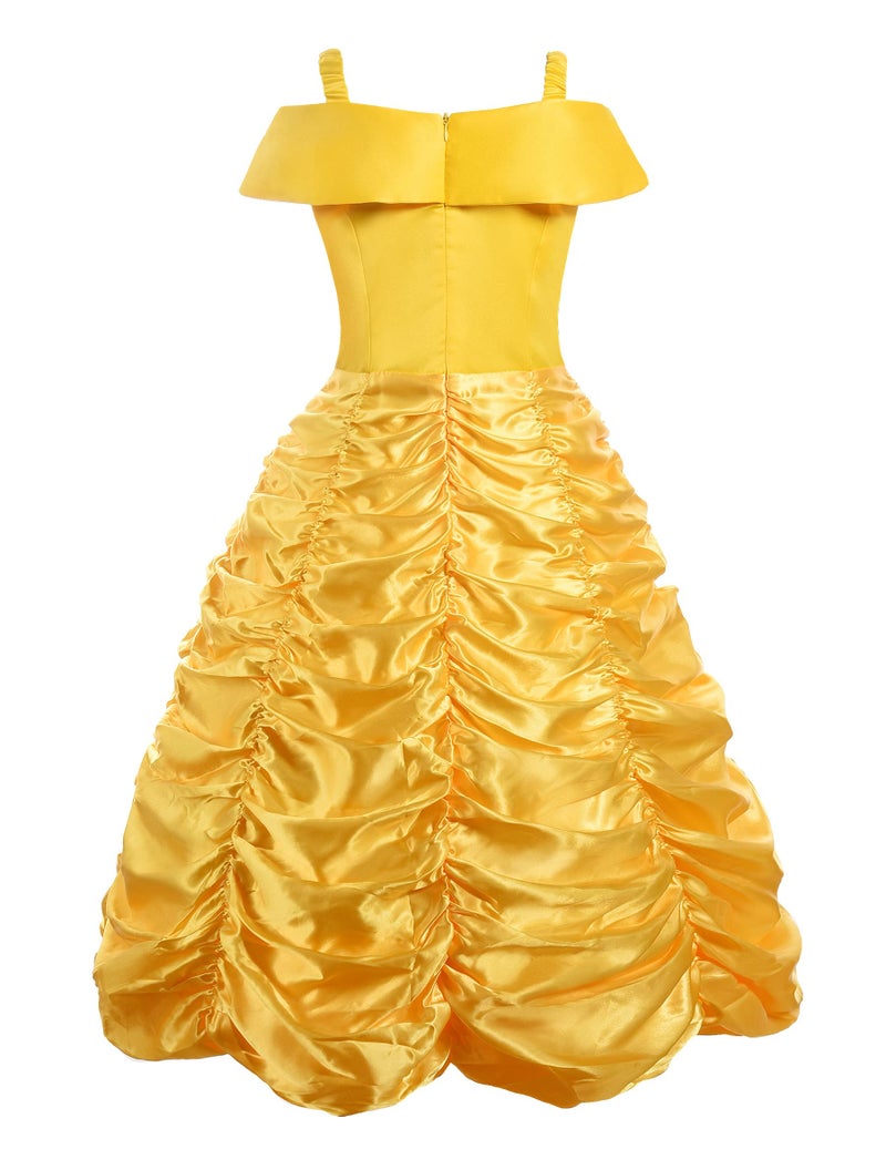 ReliBeauty Little Girls Layered Princess Dress Costume with Accessories, Yellow, 6X/7 - Image 2